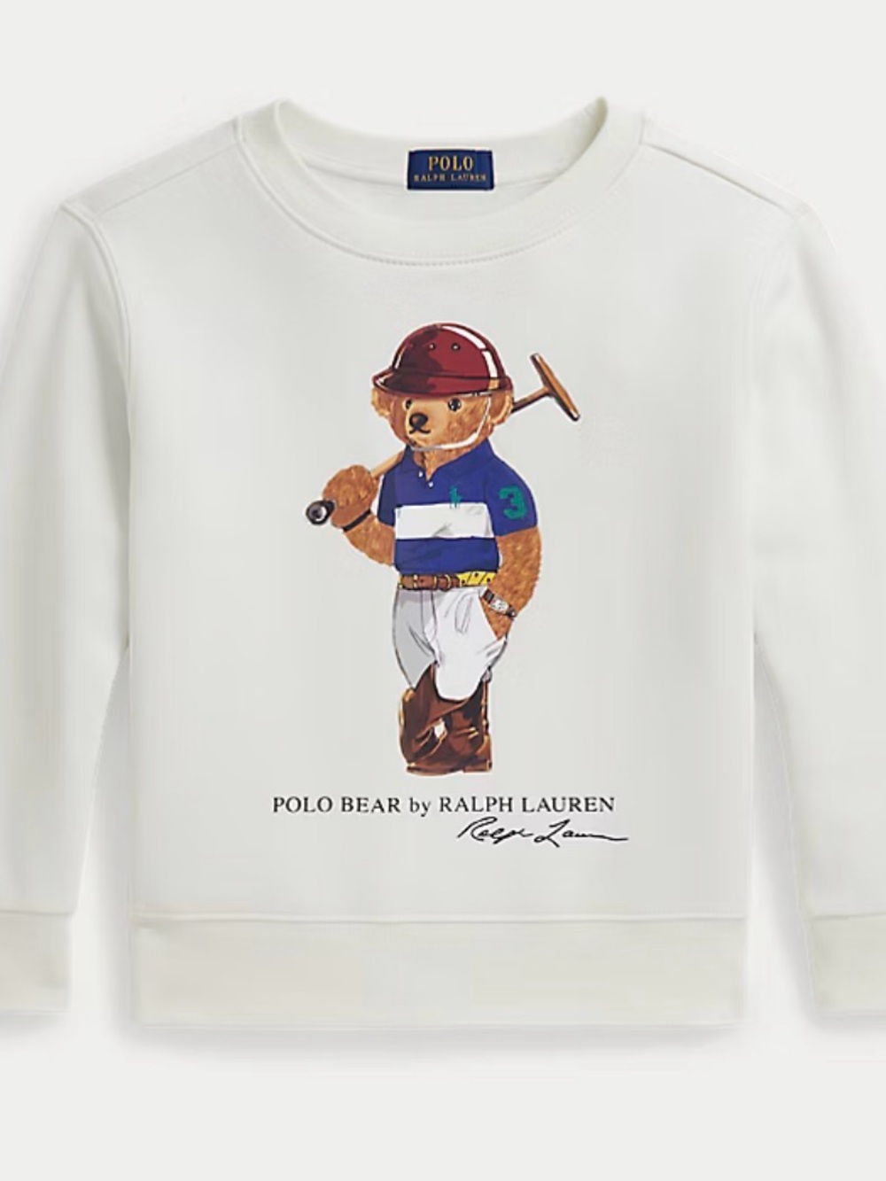 Ralph Lauren White Polo Bear Graphic Sweatshirt